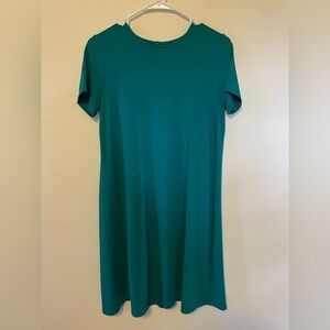 J. Jill Wearever Collection Green Stretchy Shirt Dress